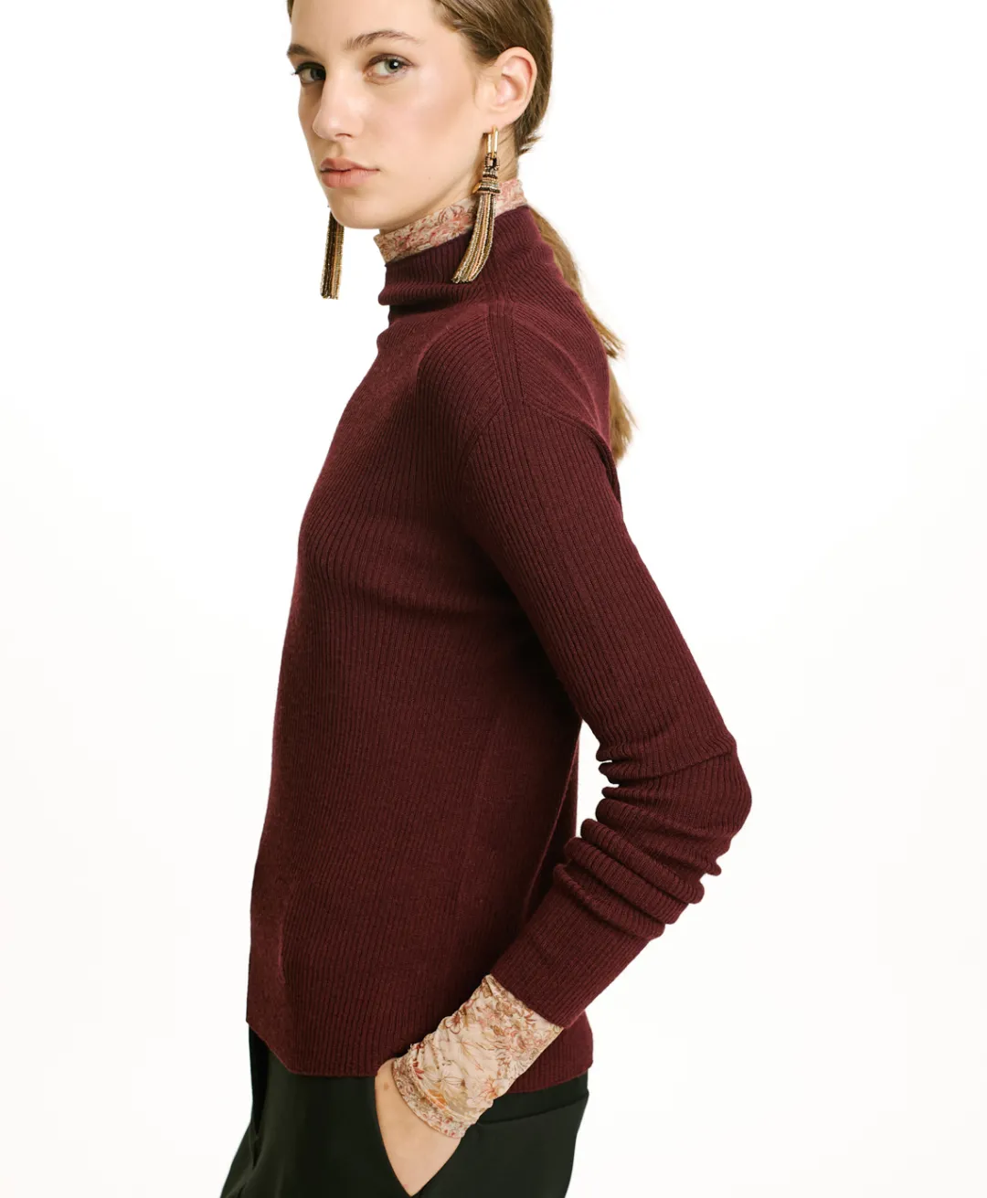 Best TRICOT TORA EN LAINE MÉRINOS - MOÛT DE RAISIN Femme Mailles