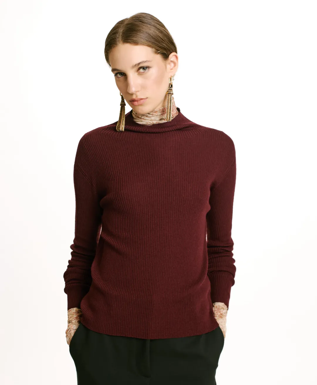 Best TRICOT TORA EN LAINE MÉRINOS - MOÛT DE RAISIN Femme Mailles