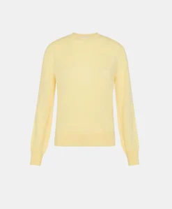 Outlet TRICOT WASHI EN CACHEMIRE - JAUNE PÂLE Femme Mailles