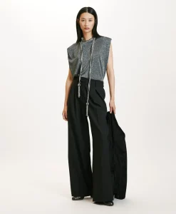 Hot TSHIRT ENNA EN JERSEY LUREX - GRIS FONCÉ Femme Tops Et T-Shirts
