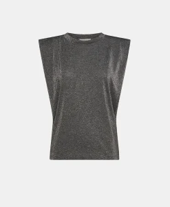 Hot TSHIRT ENNA EN JERSEY LUREX - GRIS FONCÉ Femme Tops Et T-Shirts