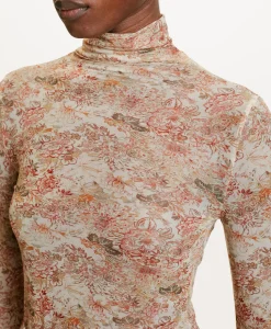 Sale T-SHIRT INE EN NYLON IMPRIMÉ - MULTICOLORE ROSE Femme Tops Et T-Shirts