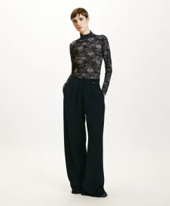 T-SHIRT INE EN NYLON IMPRIMÉ - BLEU/BLEU NUIT Femme Tops Et T-Shirts