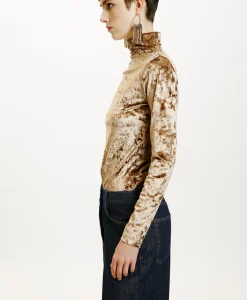 Online T-SHIRT INE EN VELOURS STRETCH - Femme Tops Et T-Shirts