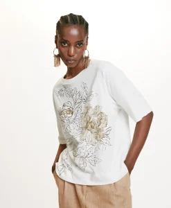Sale T-SHIRT IA EN JERSEY IMPRIMÉ LAMINÉ - Femme Tops Et T-Shirts