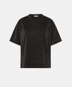 Outlet TSHIRT IORA EN JERSEY LUREX - GRIS CHARBON Femme Tops Et T-Shirts