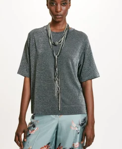 Sale TSHIRT IORA EN JERSEY LUREX - GRIS FONCÉ Femme Tops Et T-Shirts