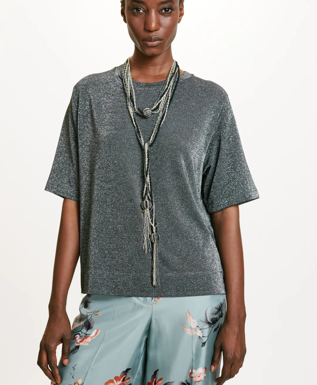 Sale TSHIRT IORA EN JERSEY LUREX - GRIS FONCÉ Femme Tops Et T-Shirts