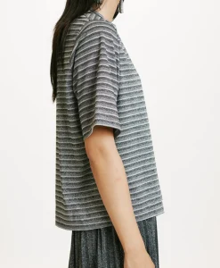 Hot TSHIRT IORA EN JERSEY LUREX - GRIS MULTICOLORE Femme Tops Et T-Shirts
