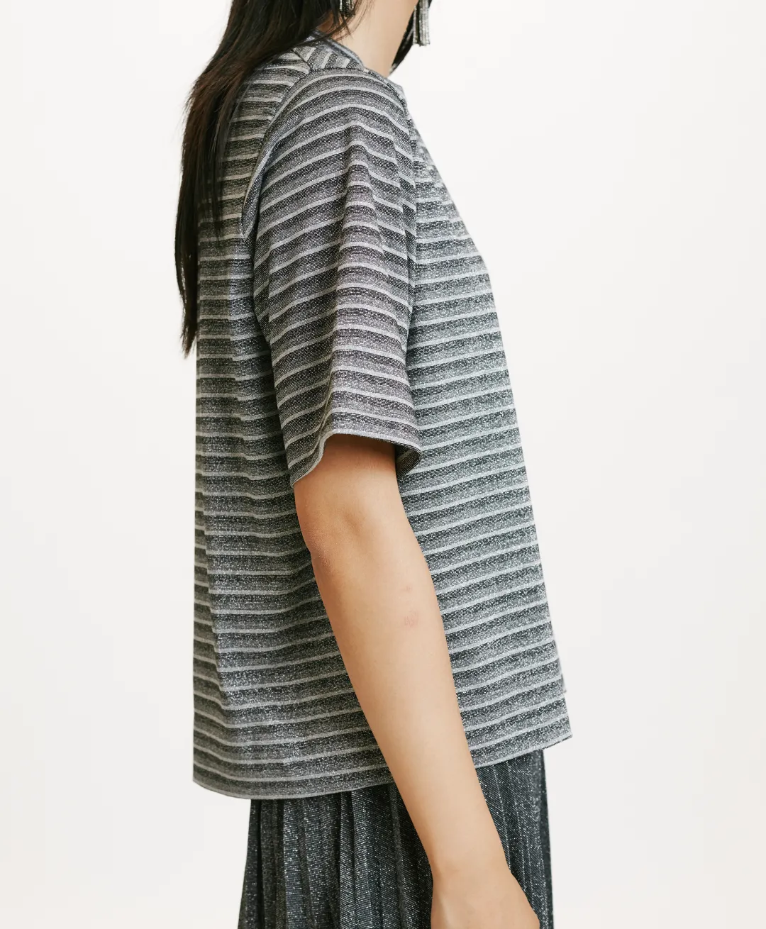 Hot TSHIRT IORA EN JERSEY LUREX - GRIS MULTICOLORE Femme Tops Et T-Shirts