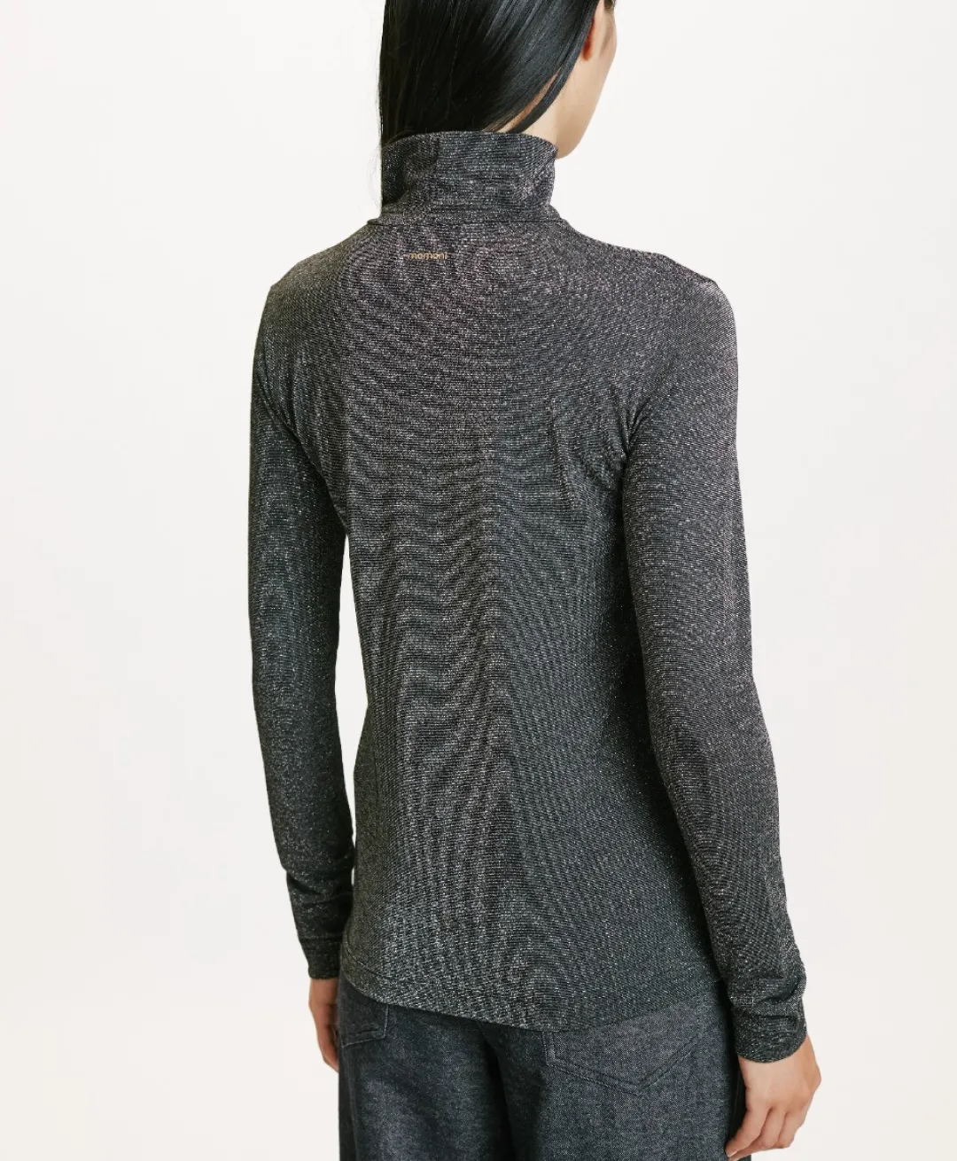Online TSHIRT RODOLPHE EN JERSEY LUREX - GRIS FONCÉ Femme Tops Et T-Shirts