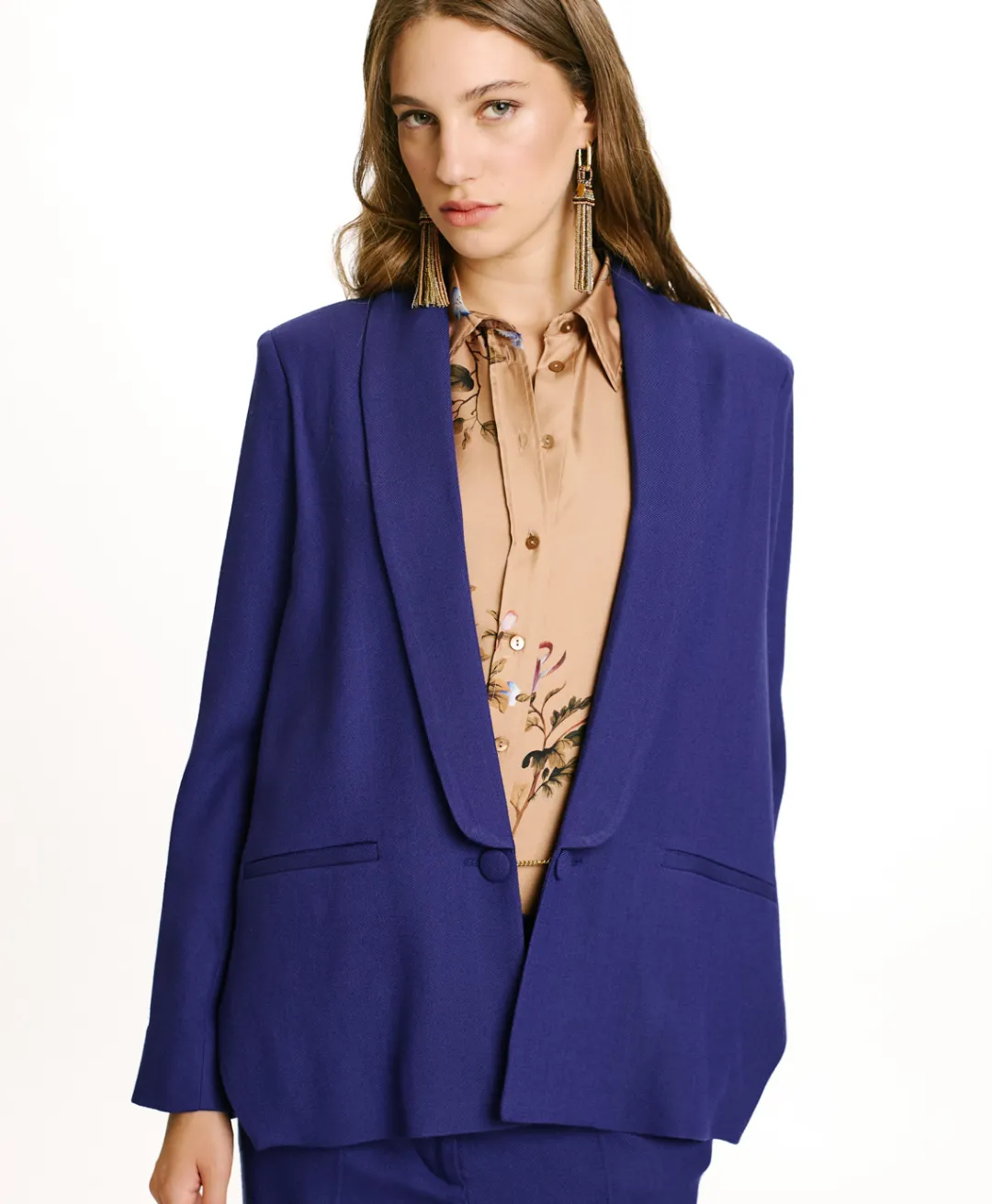New VESTE FUSUMA EN SERGÉ DE LAINE VISCOSE - Femme Vestes