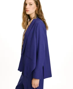 New VESTE FUSUMA EN SERGÉ DE LAINE VISCOSE - Femme Vestes