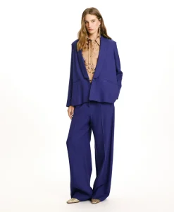 New VESTE FUSUMA EN SERGÉ DE LAINE VISCOSE - Femme Vestes