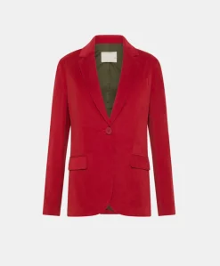 Online VESTE HAKAMA EN VELOURS MILLERAIE STRETCH - ROUGE CARMIN Femme Vestes
