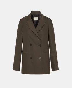 New VESTE ROSEMARY EN CHEVRON VISCOSE LAINE STRETCH - BRUN FONCÉ Femme Vestes
